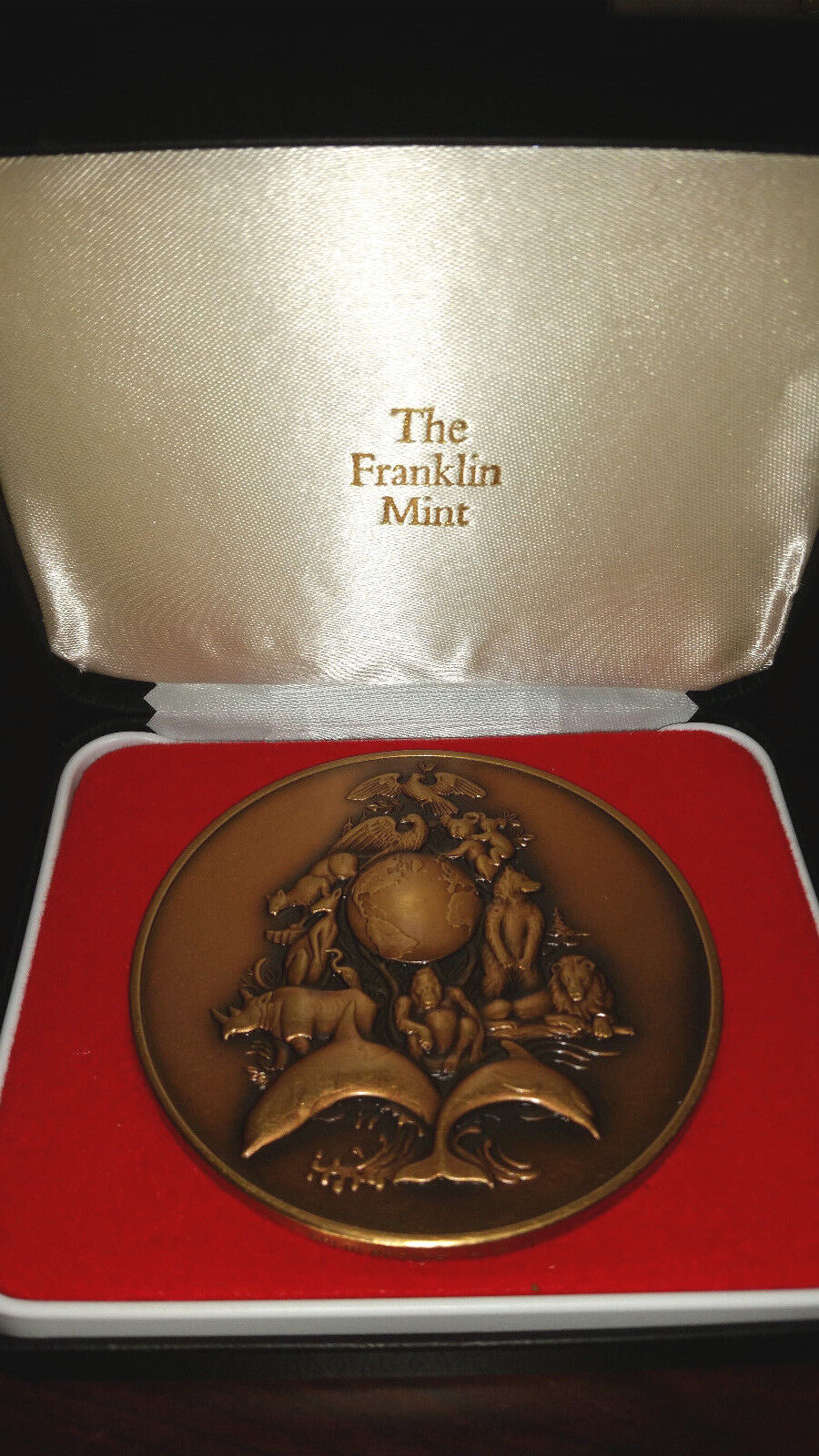 The Franklin Mint 2001 The Earth Depends on All Its Creatures Bronze Calendar Me