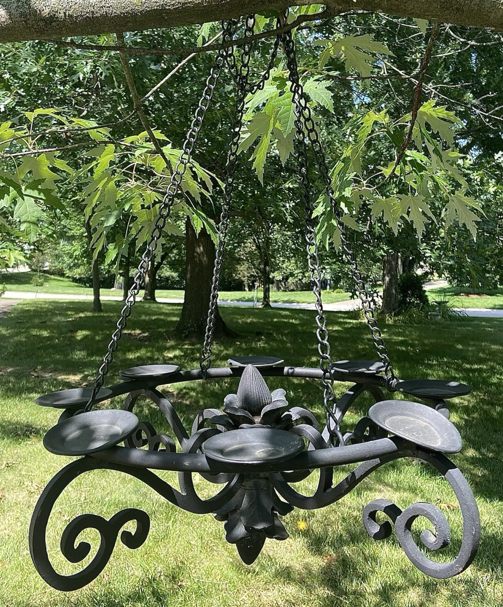 Vintage Wrought Iron Black 8 Candle 15