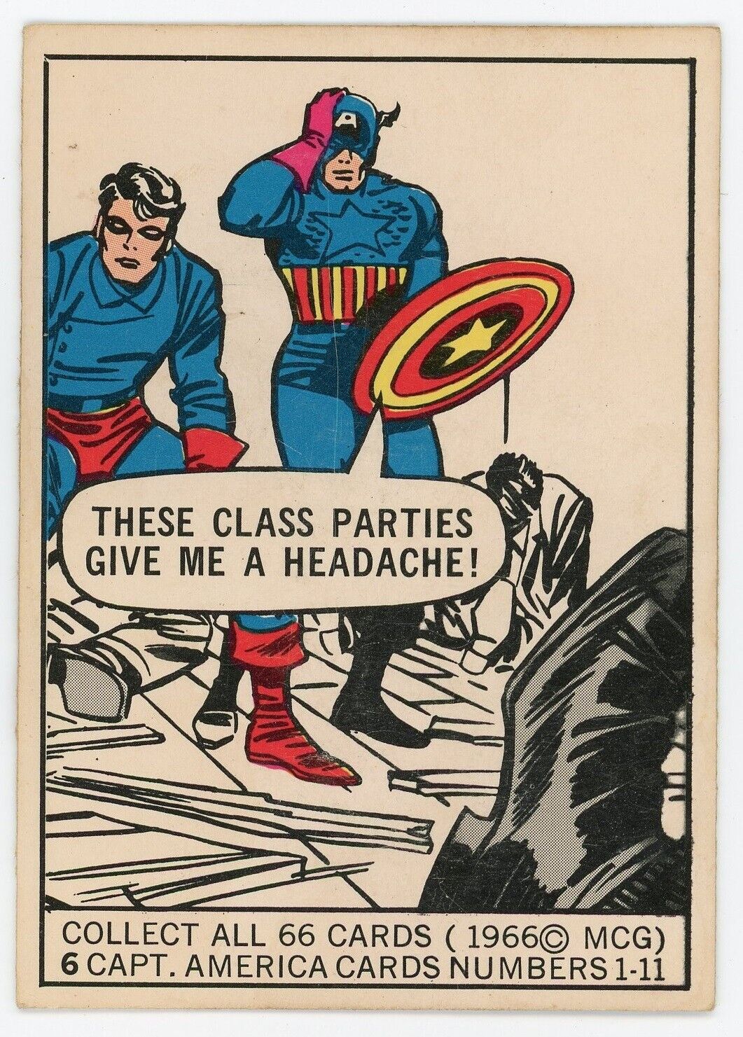 1966 Donruss Marvel Super Heroes Card #6 CAPTAIN AMERICA