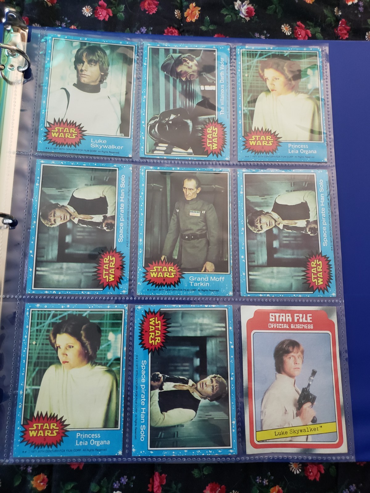 Vintage 1977 Star Wars Rare Blue Border Cards Luke Skywalker Darth Vader Vintage 1977 Star Wars Rare Blue Border Cards Luke Skywalker Darth Vader