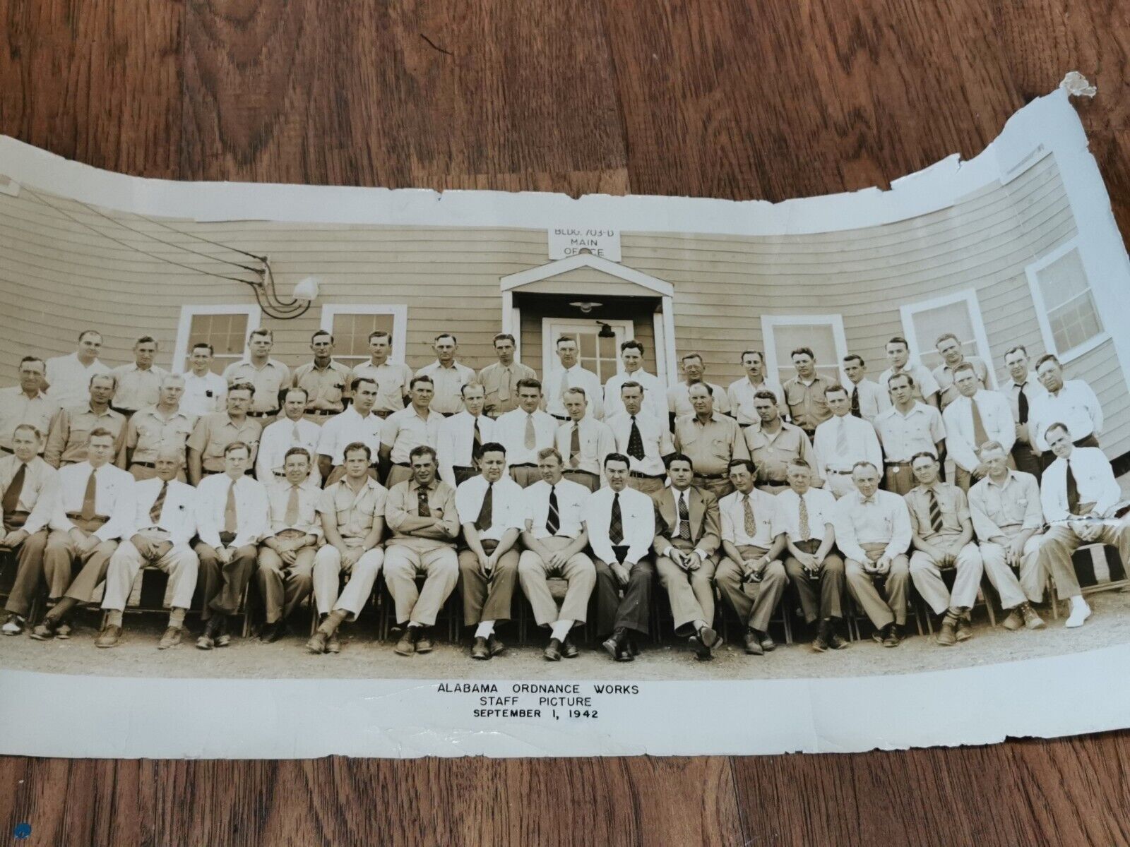 WWII 1942 Vintage Alabama Ordinance Works Staff Picture Large WW2 Photo Original