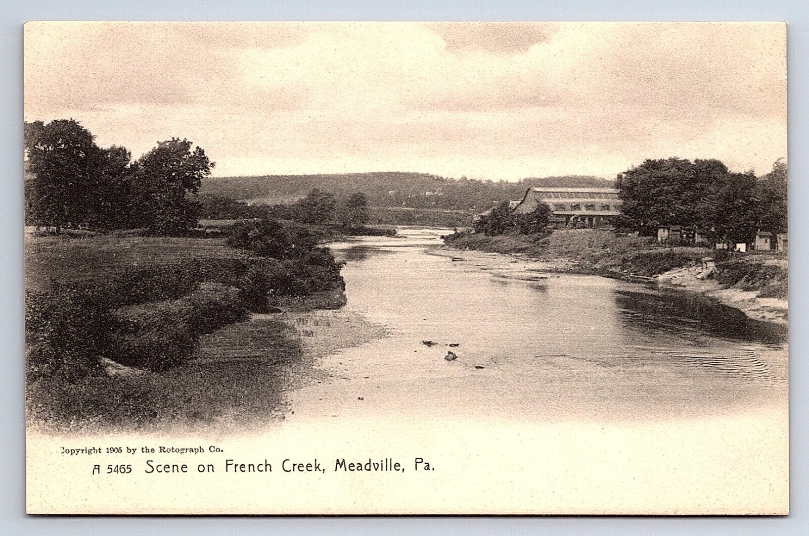 Postcard Scene On French Creek Meadville Pennsylvania PA Rotograph Co.