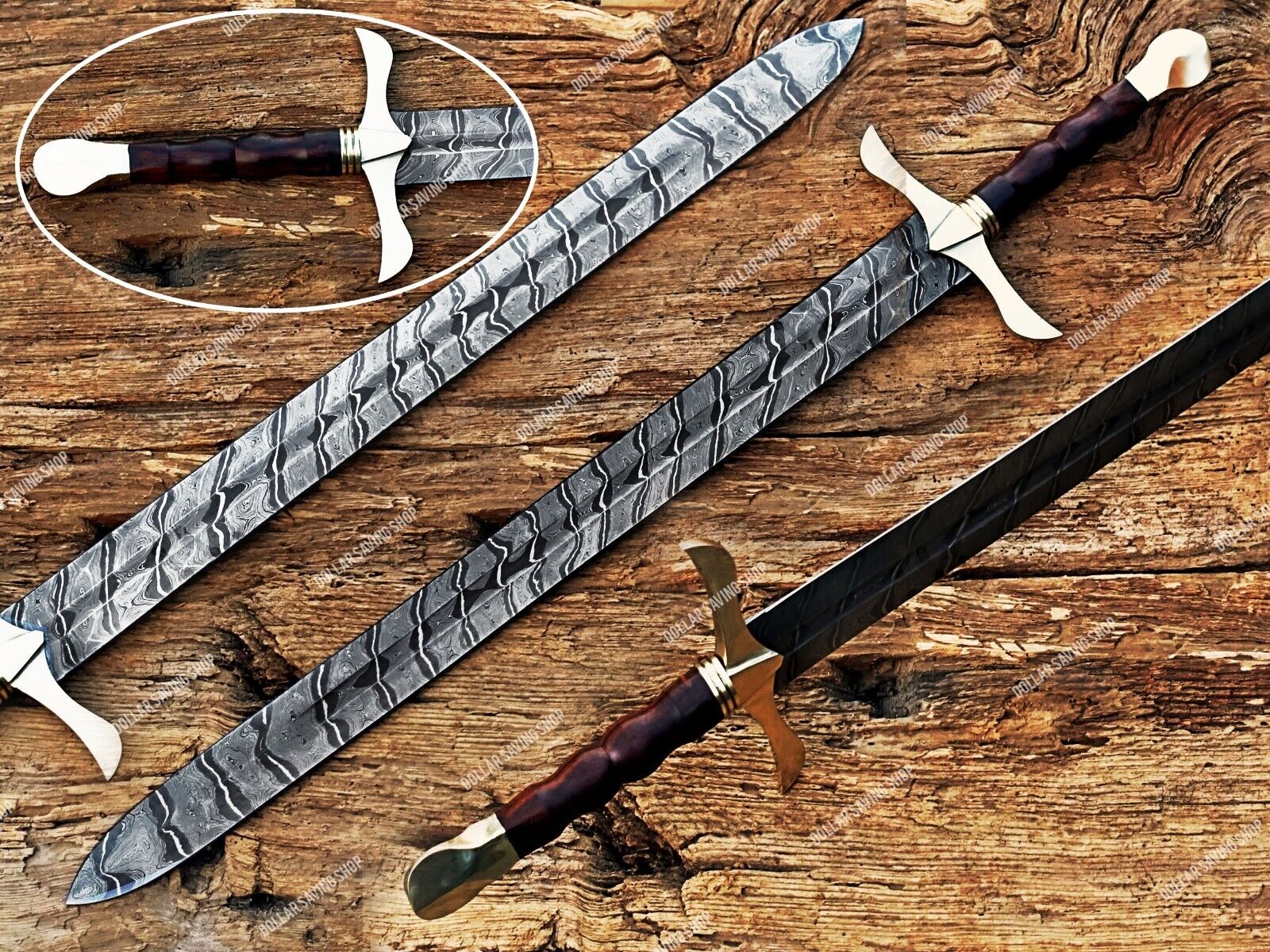 Beautiful Hand Forged Damascus Steel Assassin's Creed Sword, Medieval Sword.