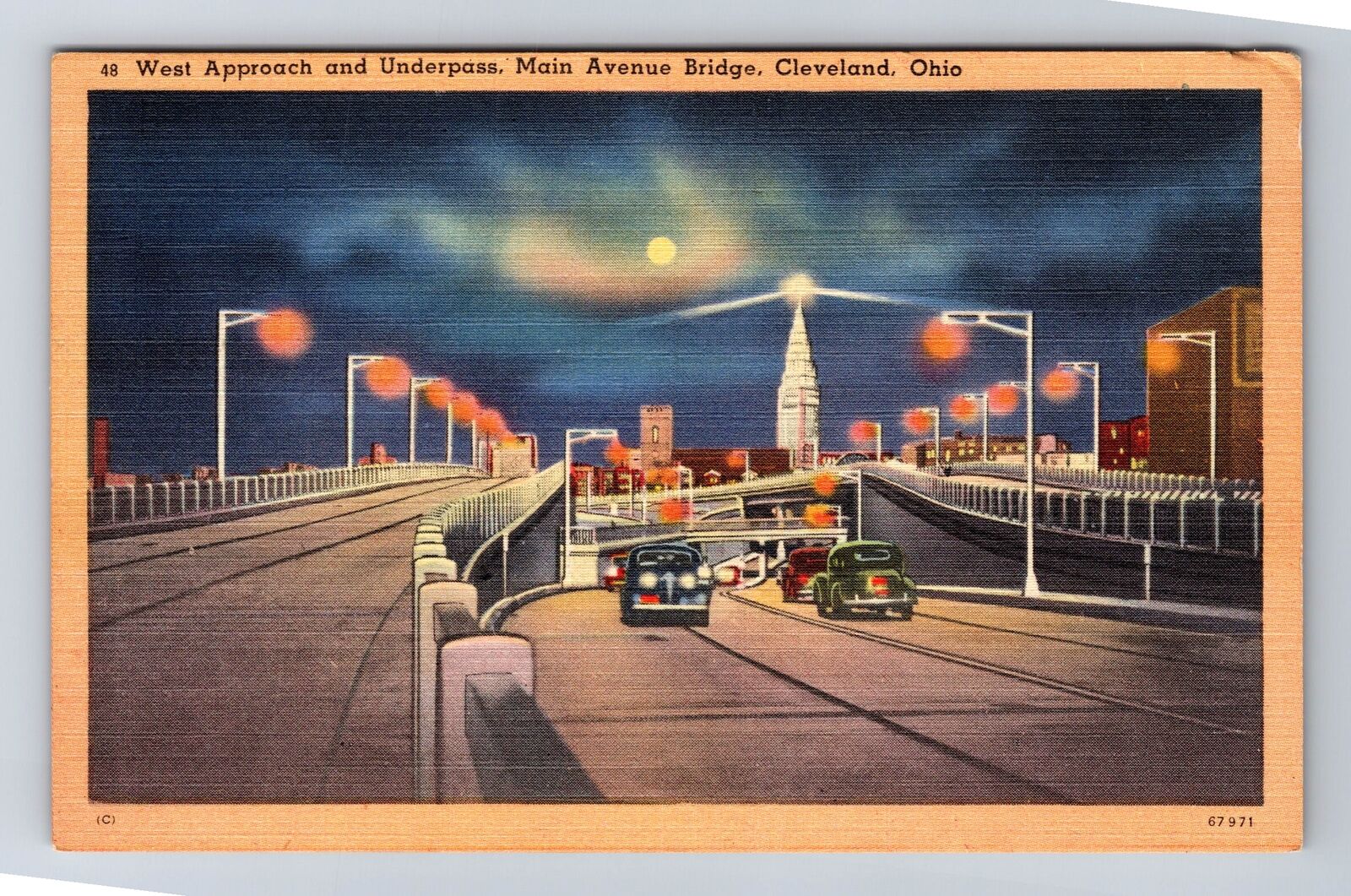 Cleveland OH-Ohio, Approach And Underpass, Main Avenue Bridge, Vintage Postcard