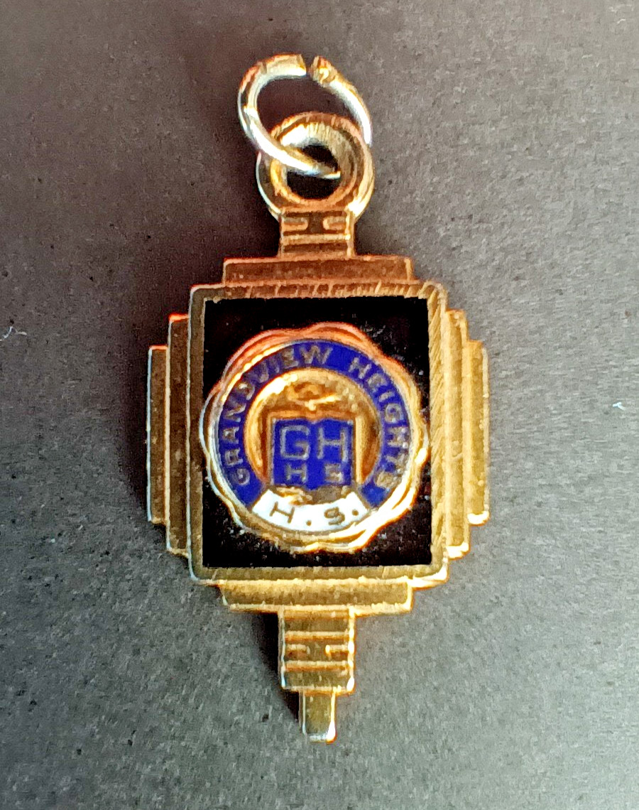 Vintage Grandview High School Ohio Charm Pendant Made By Kinny