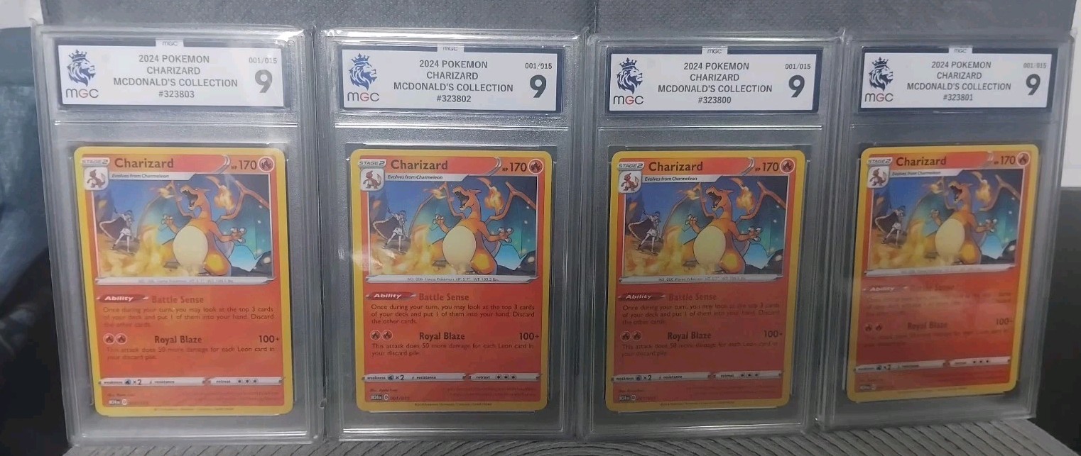 Pokemon Charizard Mcdonalds X4 Graded MGC 9 bundle