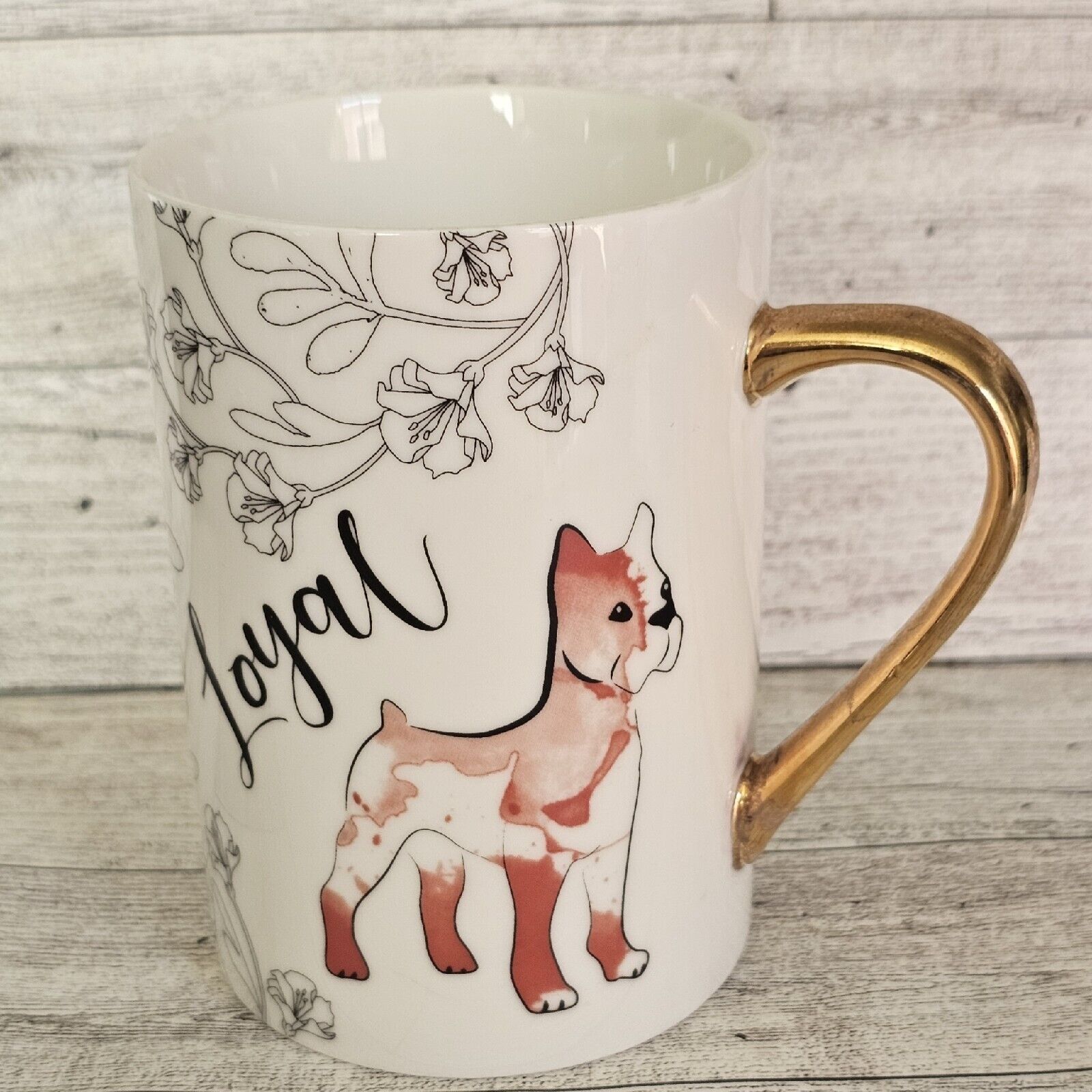 Dog Mug Boxer Loyal Floral Ceramic Coffee Mug Tea Cup World Market 