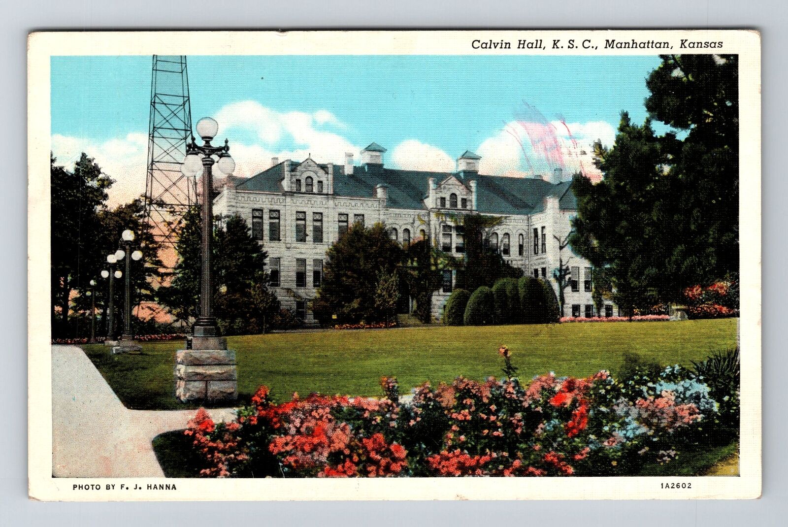 Manhattan KS-Kansas, Calvin Hall, K S C, c1939 Vintage Souvenir Postcard
