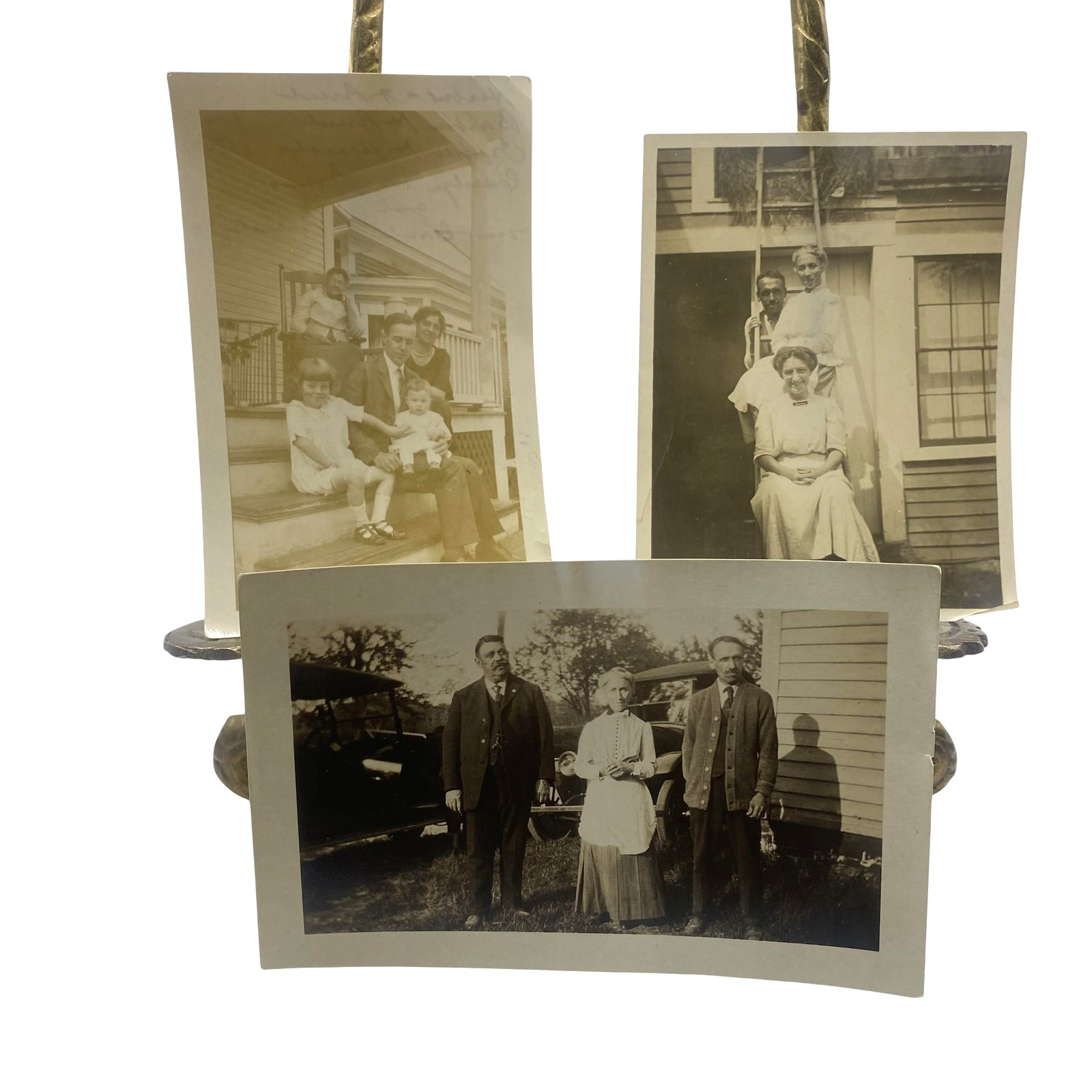 Vintage 1920s 30s American Family Lot 3 Photos 3x4.75-3x4 Sepia Gelatin Orig