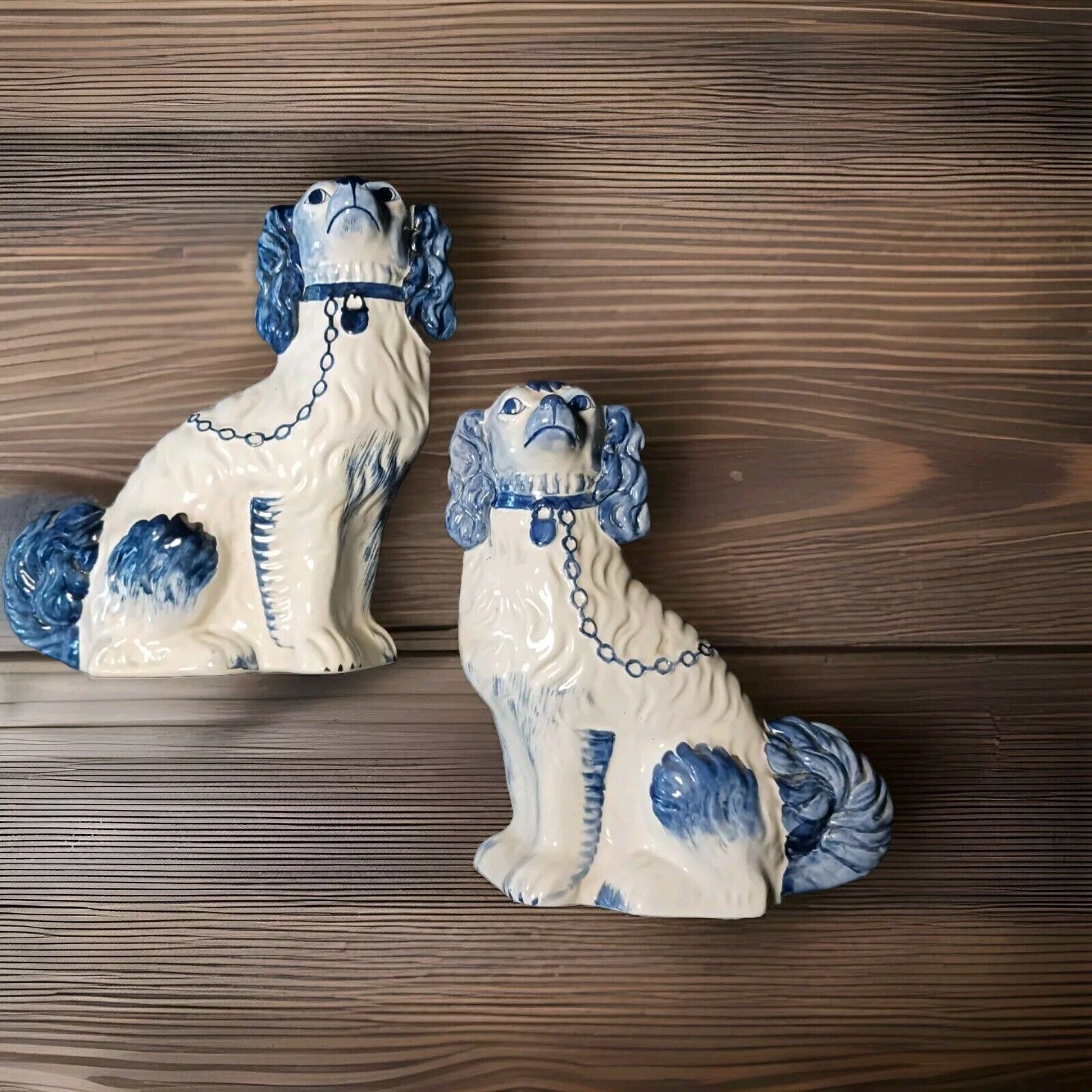 Set Of 2 Hand Painted Staffs England-Dog Figurines