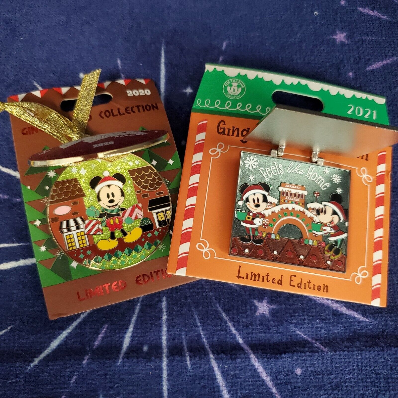 *2 Pin Boardwalk Gingerbread Set* 2020, 2021 Disney Christmas Collection Mickey
