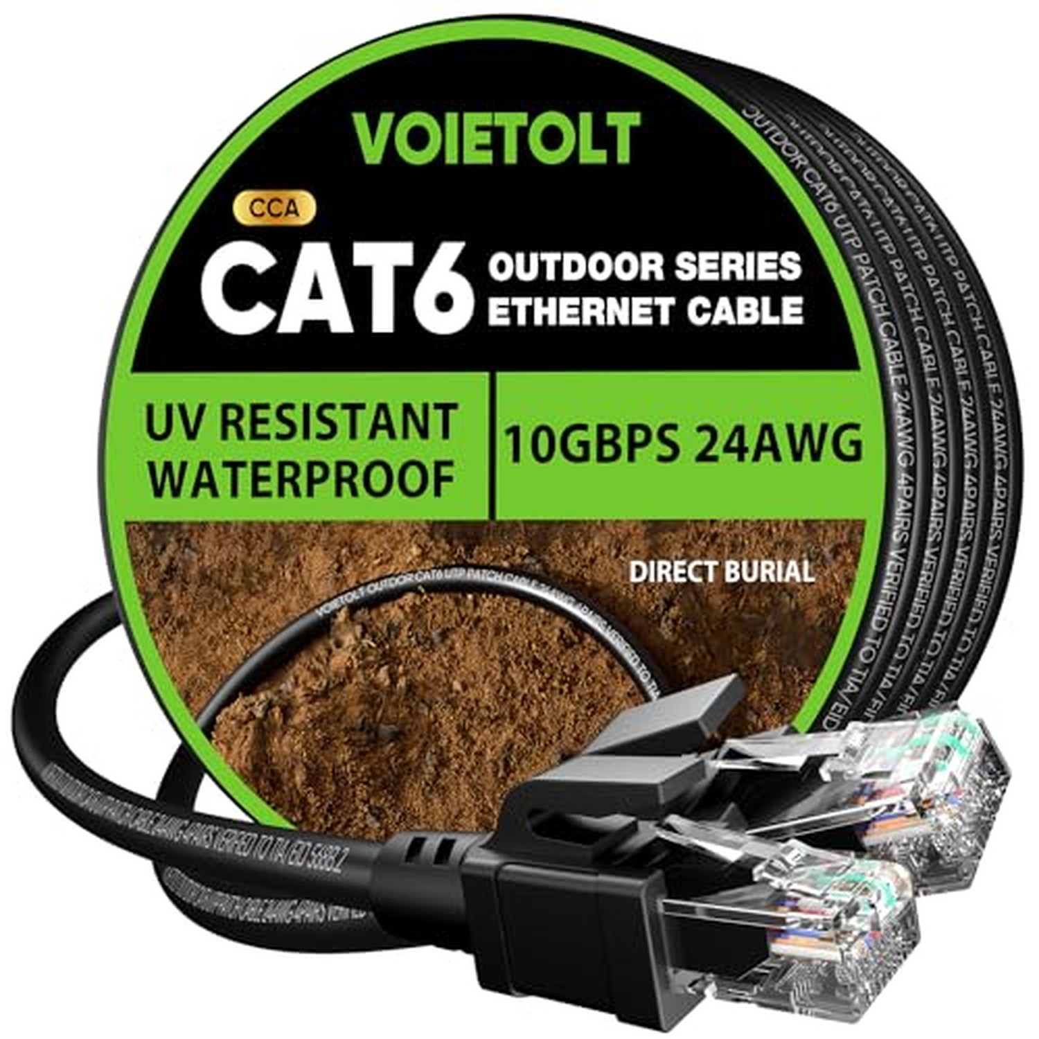 Cat 6 Outdoor Ethernet Cable 200 ft, 24AWG 10Gbps Cat6 Cable Cord Waterproof ... Cat 6 Outdoor Ethernet Cable 200 ft, 24AWG 10Gbps Cat6 Cable Cord Waterproof ...