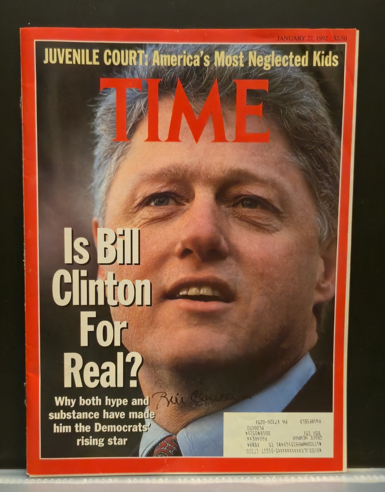 BILL CLINTON SIGNED AUTOGRAPHED 1992 TIME MAGAZINE / PRE PRESIDENCY BILL CLINTON SIGNED AUTOGRAPHED 1992 TIME MAGAZINE / PRE PRESIDENCY