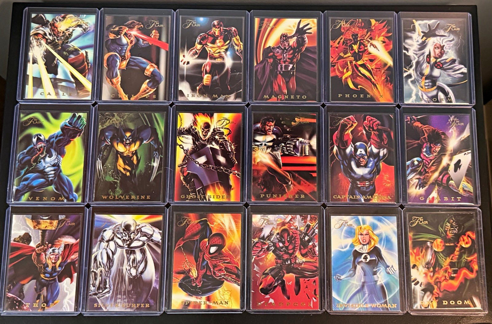 1994 Flair Marvel Power Blast Complete Insert Set - 18 Cards, Doom, Ghost Rider… 1994 Flair Marvel Power Blast Complete Insert Set - 18 Cards, Doom, Ghost Rider…