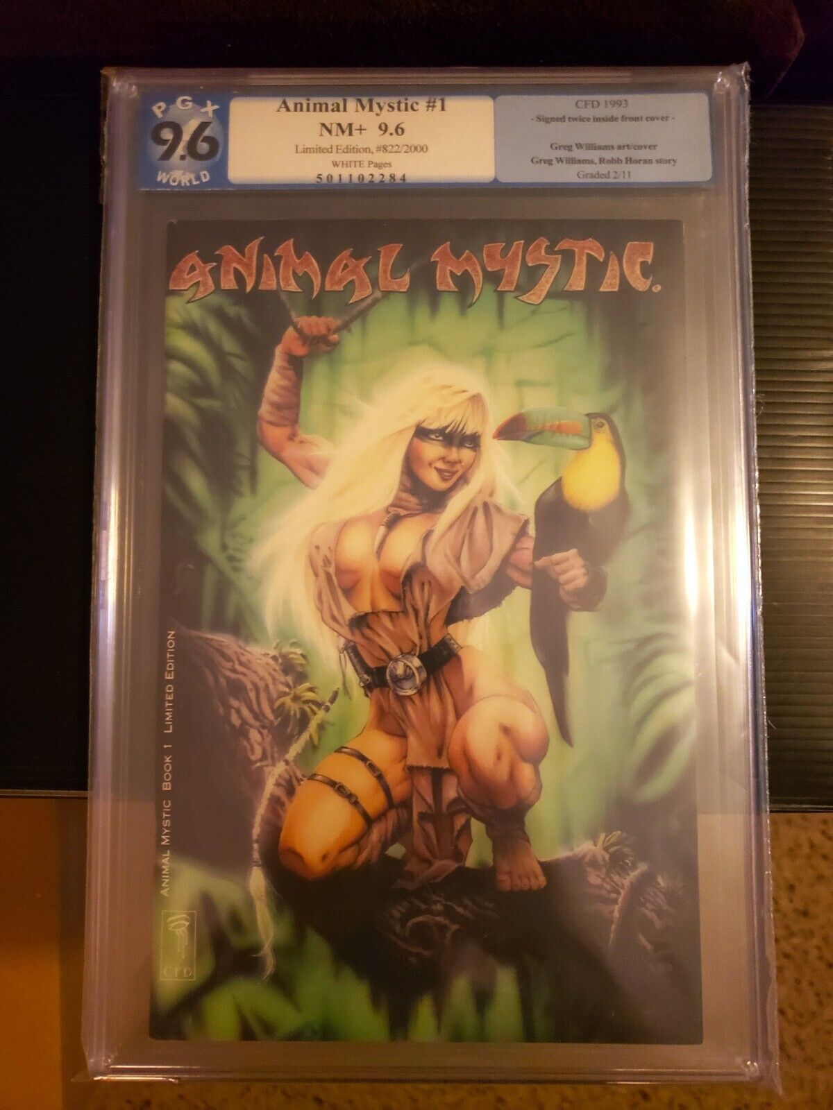 Animal Mystic #1 Limited Ed. Signed 822 of 2000 Cry For Dawn PGX 9.6 (not CGC)