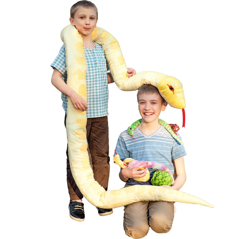 Morismos Giant Snake Stuffed Animal Mommy Babies Realistic Stuffed Snakes Plush
