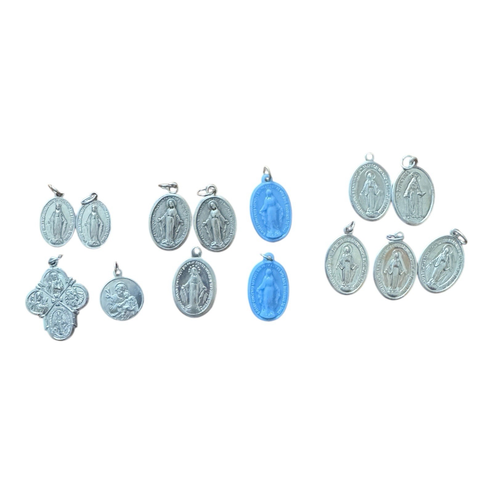 Miraculous Medal Charm for Rosary Bracelet Italy Lot 14 Pcs Miraculous Medal Charm for Rosary Bracelet Italy Lot 14 Pcs