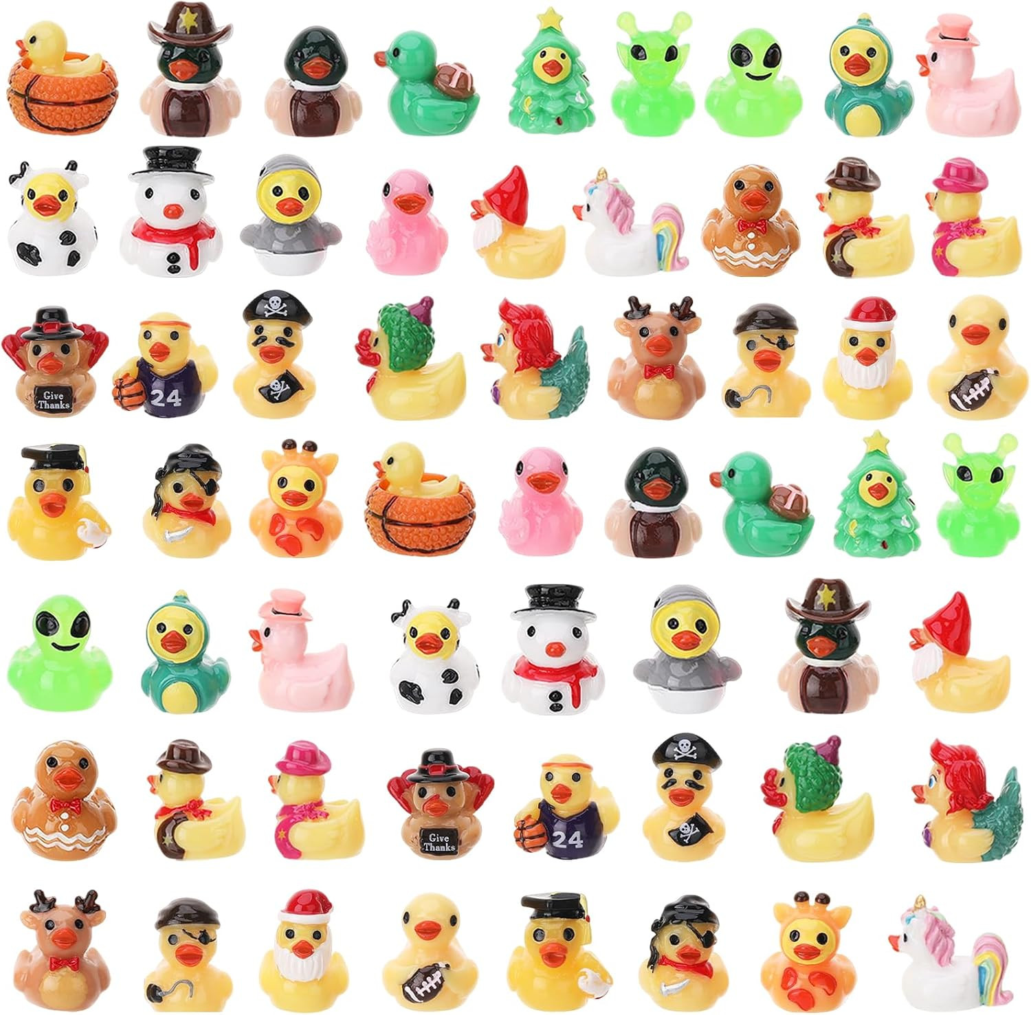 60Pcs Mini Resin Animal Ducks, Tiny Ducks for Hiding | Miniature Duck