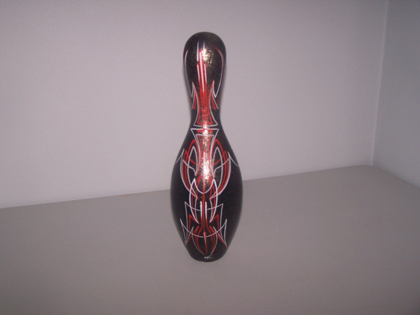 Hand Painted Pinstriped Bowling Pin, 15\ Hand Painted Pinstriped Bowling Pin, 15\