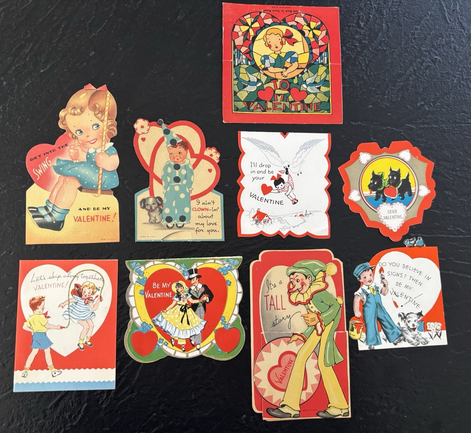 Lot of 9 Vintage Antique Valentine’s Day Cards From 1940 (Used) Lot of 9 Vintage Antique Valentine’s Day Cards From 1940 (Used)