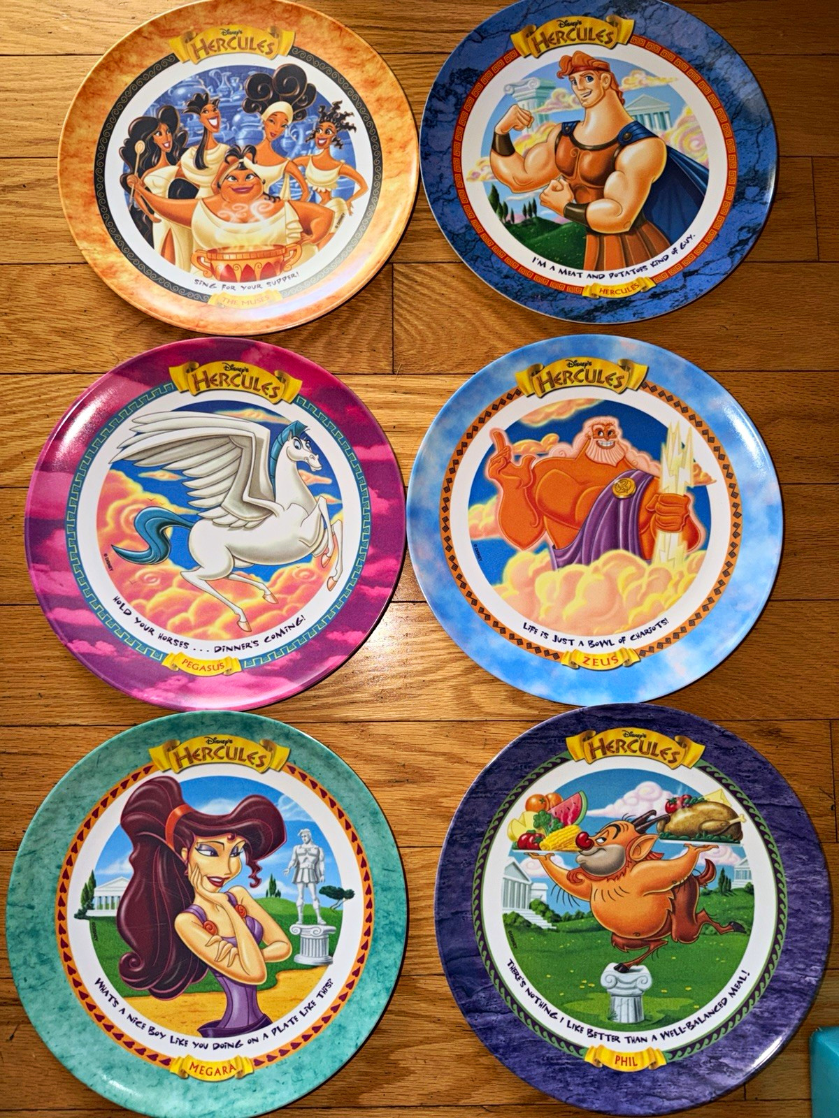 McDonald\'s Disney Hercules Plate Set of 6, 1997 Multicolor Original