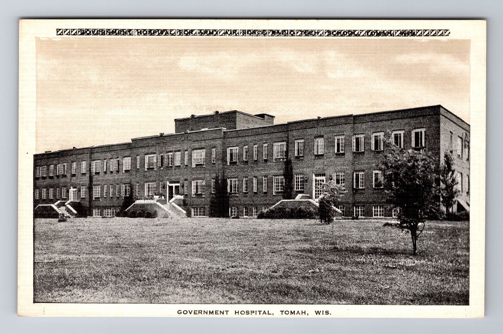 Tomah WI-Wisconsin, Government Hospital, Antique, Vintage Souvenir Postcard