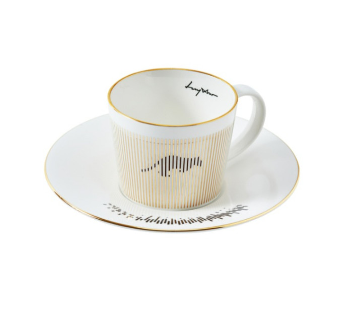LUYCHO Mirror Cup & Saucer Locomotion Porcelain 8.1oz 11.1oz Animals Gold Rim LUYCHO Mirror Cup & Saucer Locomotion Porcelain 8.1oz 11.1oz Animals Gold Rim