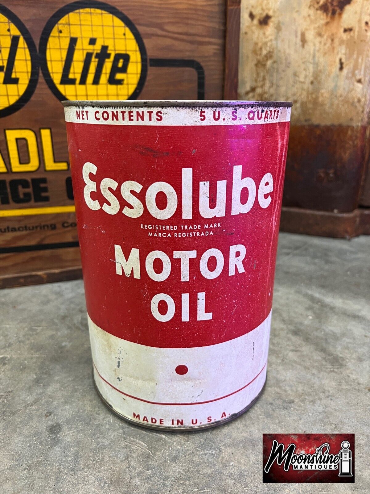 1930’s ESSO Essolube Motor Oil Can 5 qt. - Gas & Oil