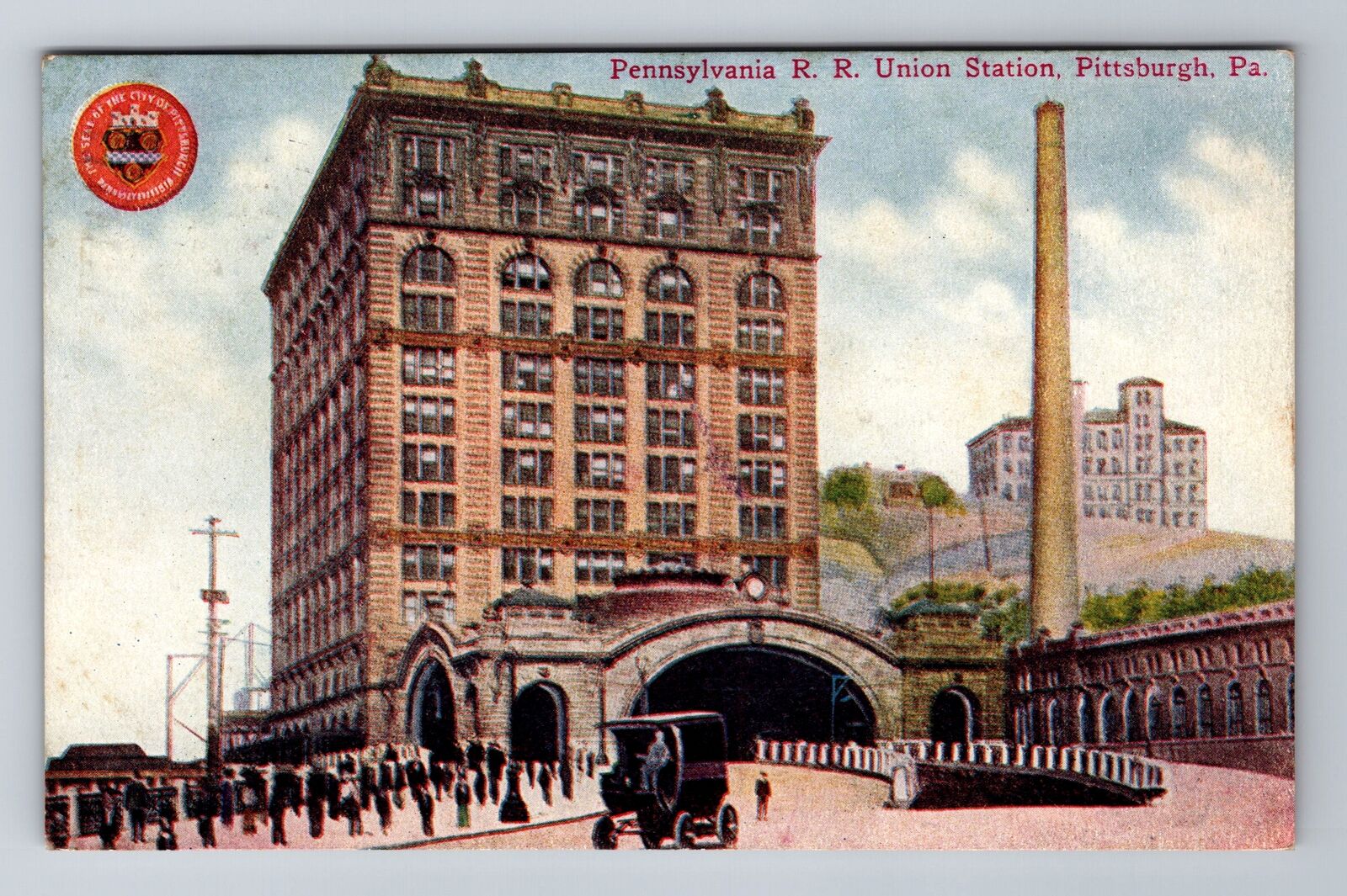 Pittsburgh PA-Pennsylvania, Union Rail Road Station, Vintage c1910 Postcard