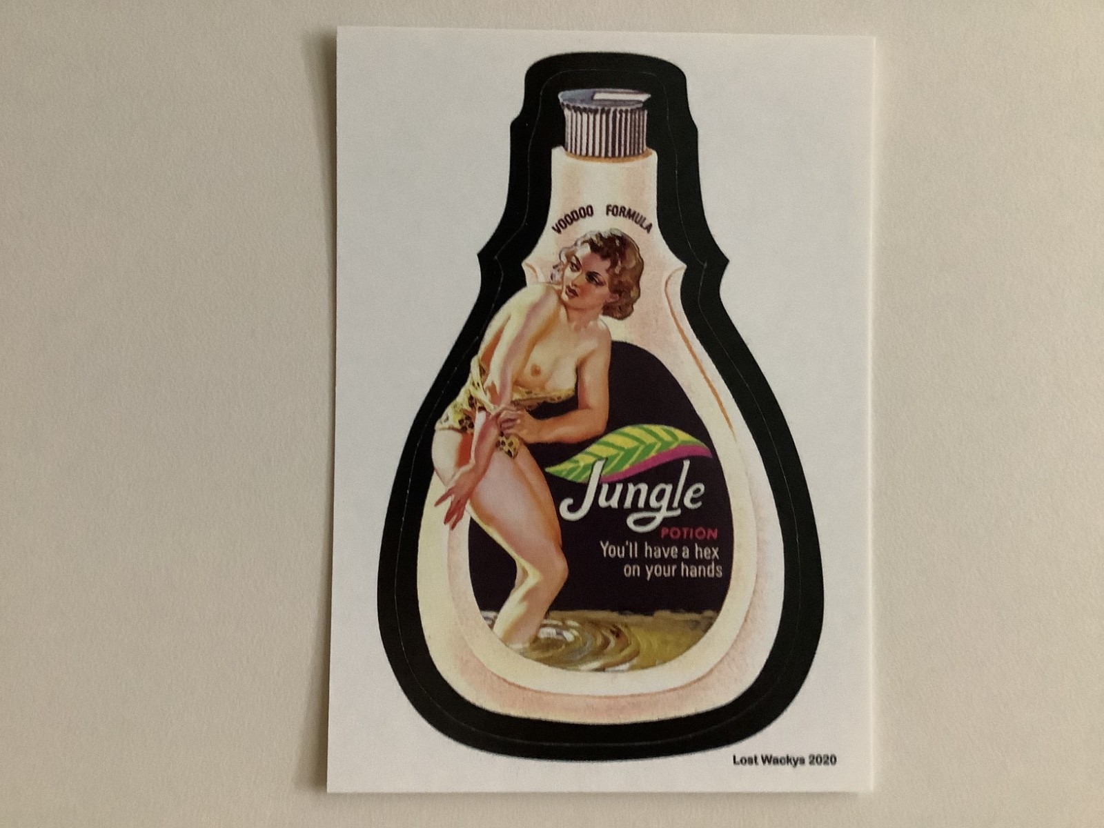 JERGENS JUNGLE POTION NUDE 2020 LOST WACKY PACKAGES PIN UP GIRLS CARD RARE NM JERGENS JUNGLE POTION NUDE 2020 LOST WACKY PACKAGES PIN UP GIRLS CARD RARE NM