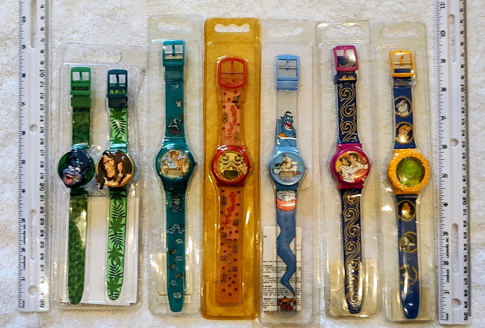 VINTAGE 1990s DISNEY WATCH COLLECTION — 7 WATCHES / 6 SEALED PACKAGES