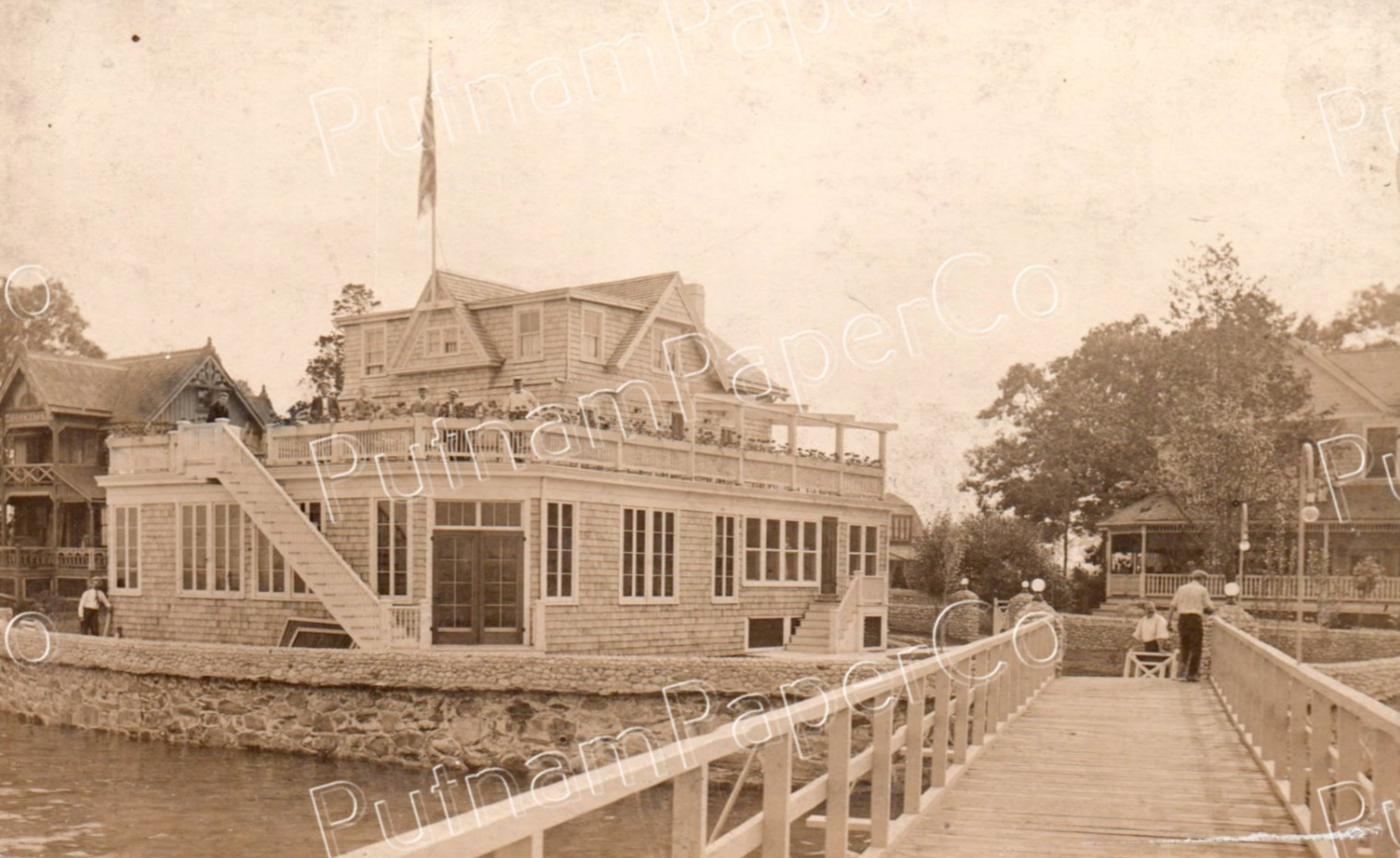 South Norwalk CT Belle Island Club House Pier RPPC Real Photo Postcard South Norwalk CT Belle Island Club House Pier RPPC Real Photo Postcard