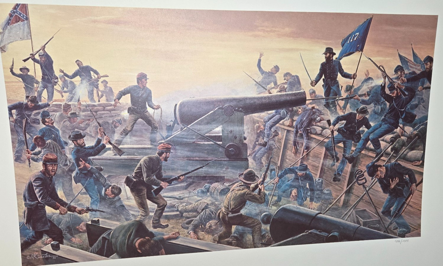 The Gunner and the Colonel, Fort Fisher, 486/1000 Mort Kunstler unframed COA The Gunner and the Colonel, Fort Fisher, 486/1000 Mort Kunstler unframed COA