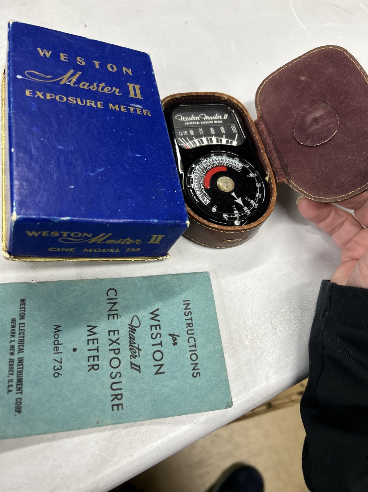 Weston Master II Cine Exposure Meter Model 736 With Case, Original Box Manual Weston Master II Cine Exposure Meter Model 736 With Case, Original Box Manual