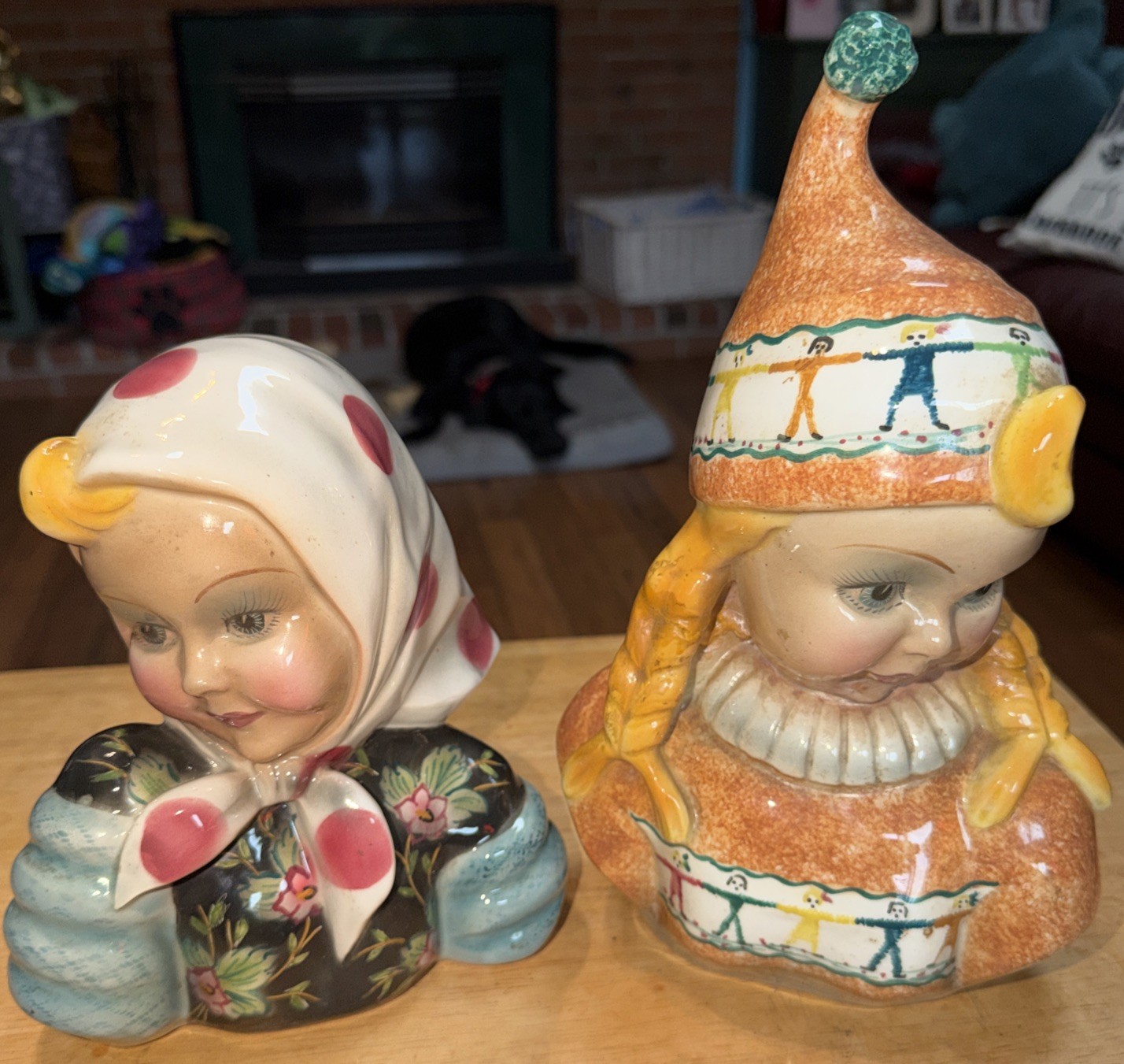 2-Antique ITALY Art Deco Lenci StyeI Russian Girl Porcelain Figurine A. Gennay