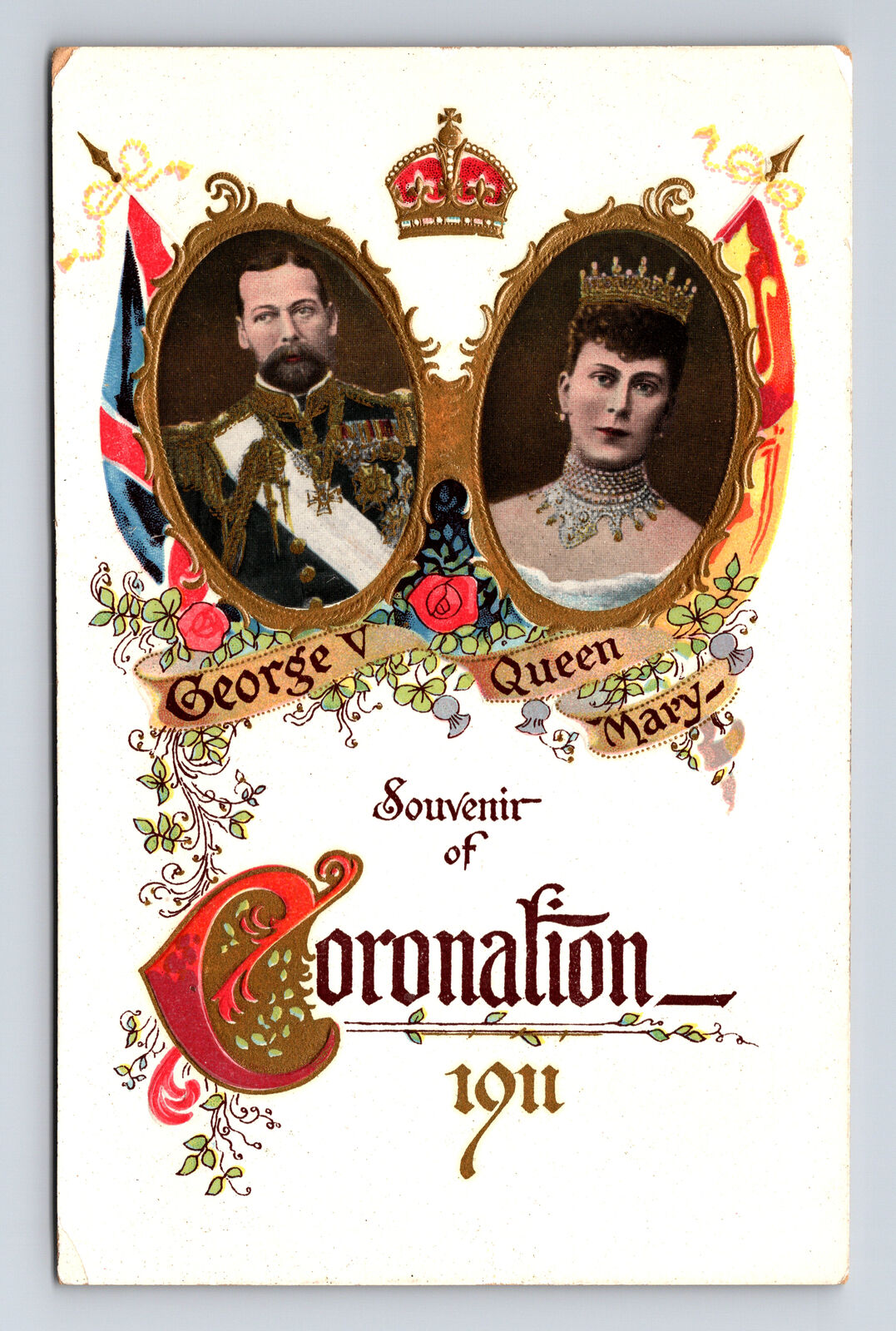 1911 Coronation of King George V & Queen Mary Souvenir Gel Postcard