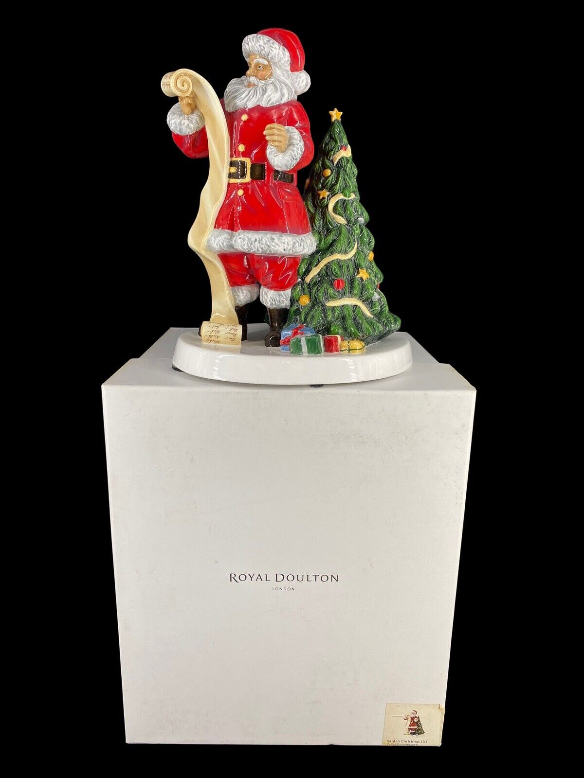 Vtg 2018 Royal Doulton Santa\'s Christmas List Bone China Figurine HN5891 MIB