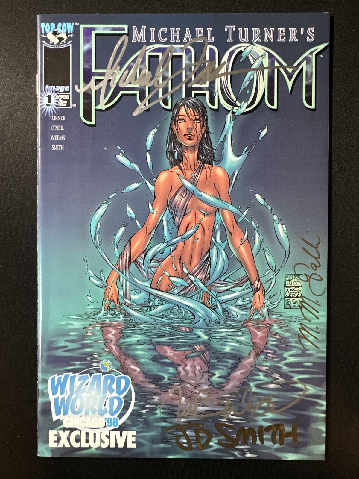 Fathom #1 Wizard World Chicago Signed x4 Turner Weems Smith Top Cow VF/NM *A1