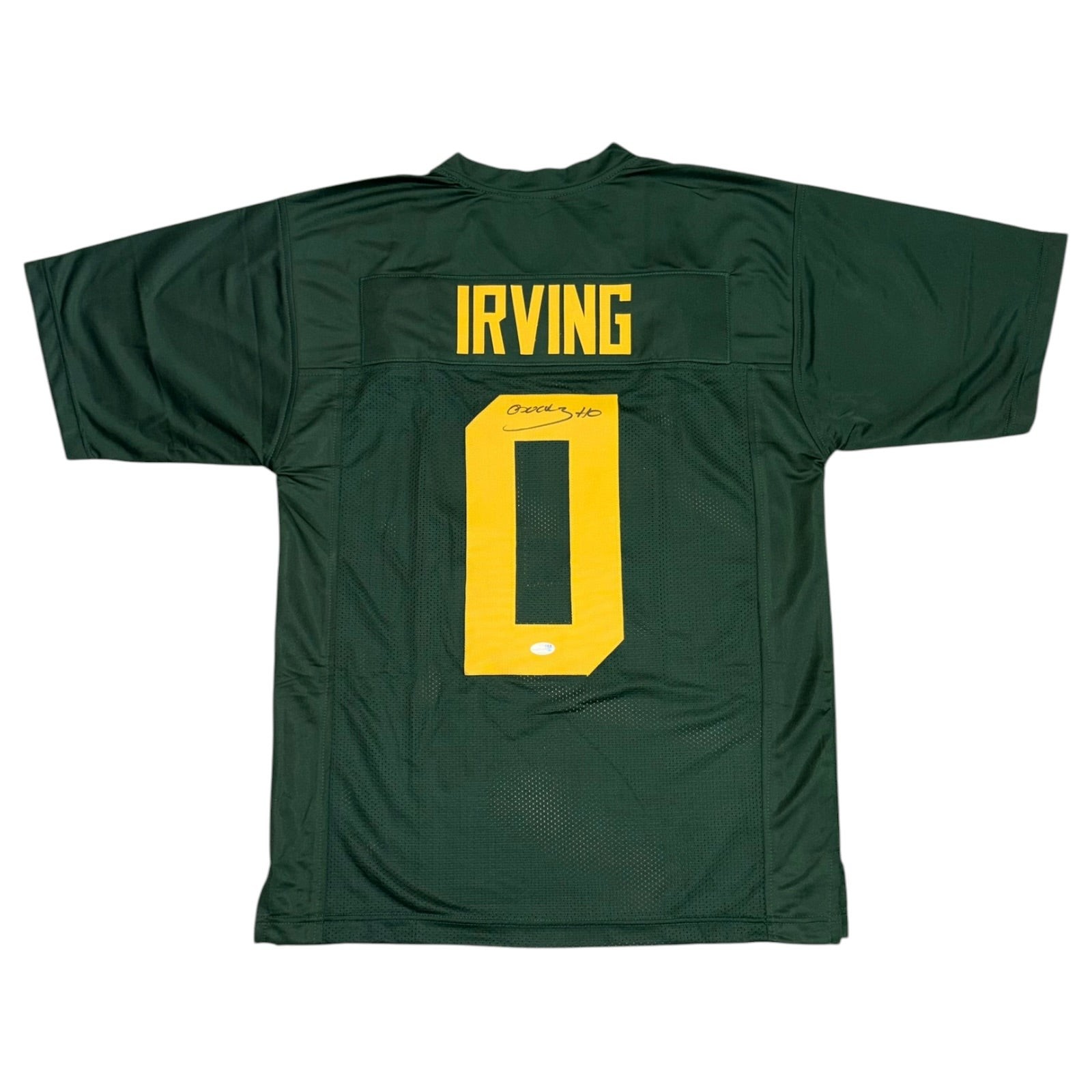 Bucky Irving Autographed Oregon (Green #0) Custom Stitched Jersey - JSA Bucky Irving Autographed Oregon (Green #0) Custom Stitched Jersey - JSA