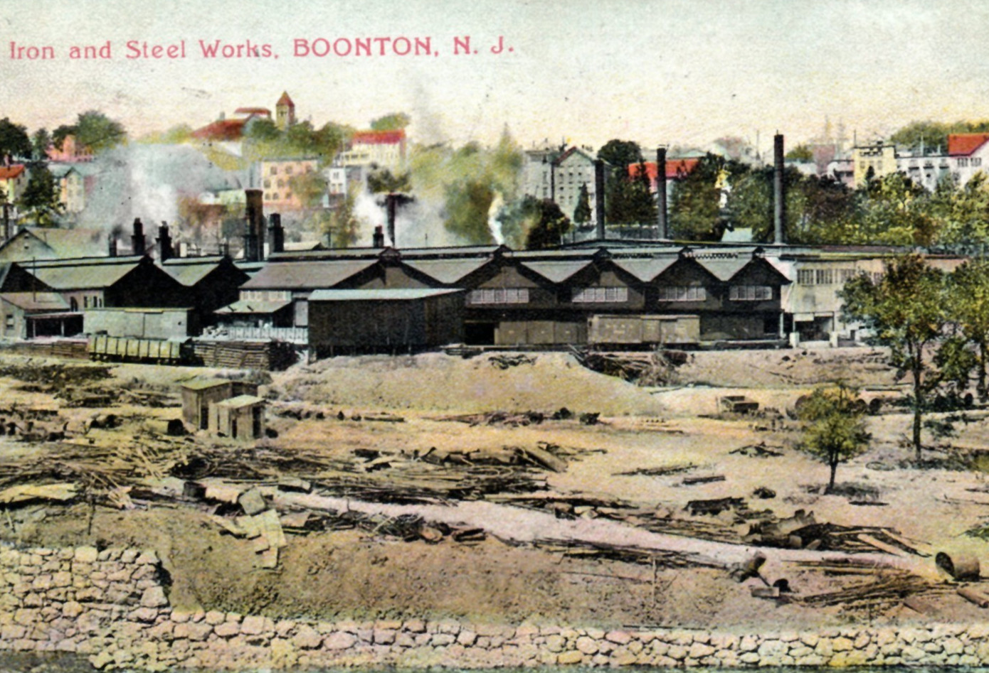 Boonton NJ Iron Steel Works Postcard Vintage