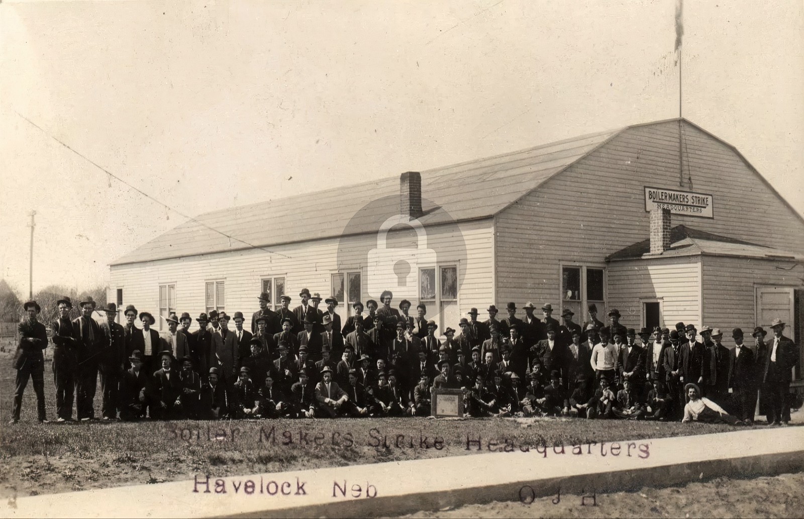 Havelock NE Nebraska Boiler Makers Union Strike 1922 RPPC Photo Postcard COPY