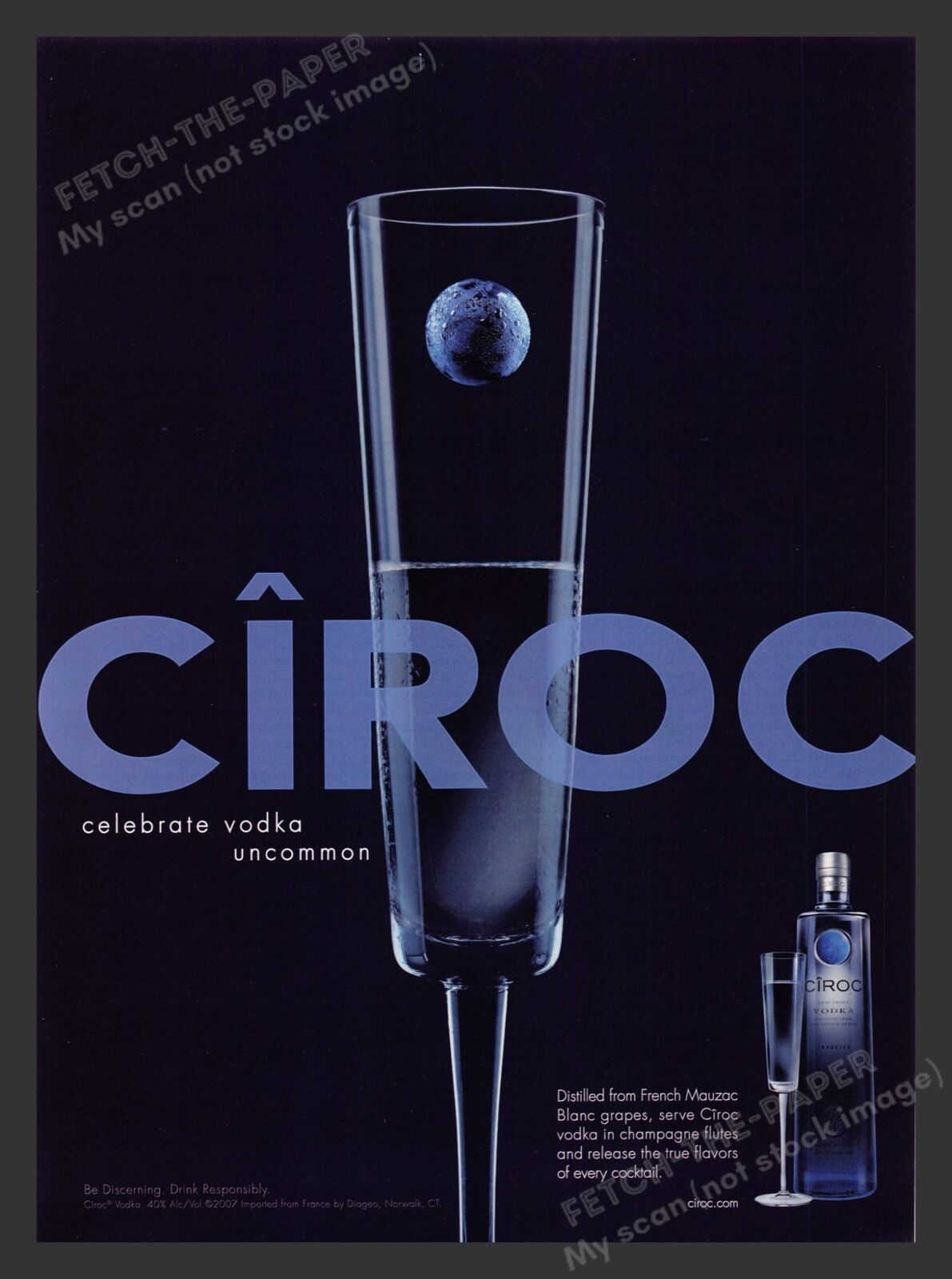 Ciroc Vodka French Mauzac Blanc Grapes Alcohol 2000s Print Advertisement Ad 2007