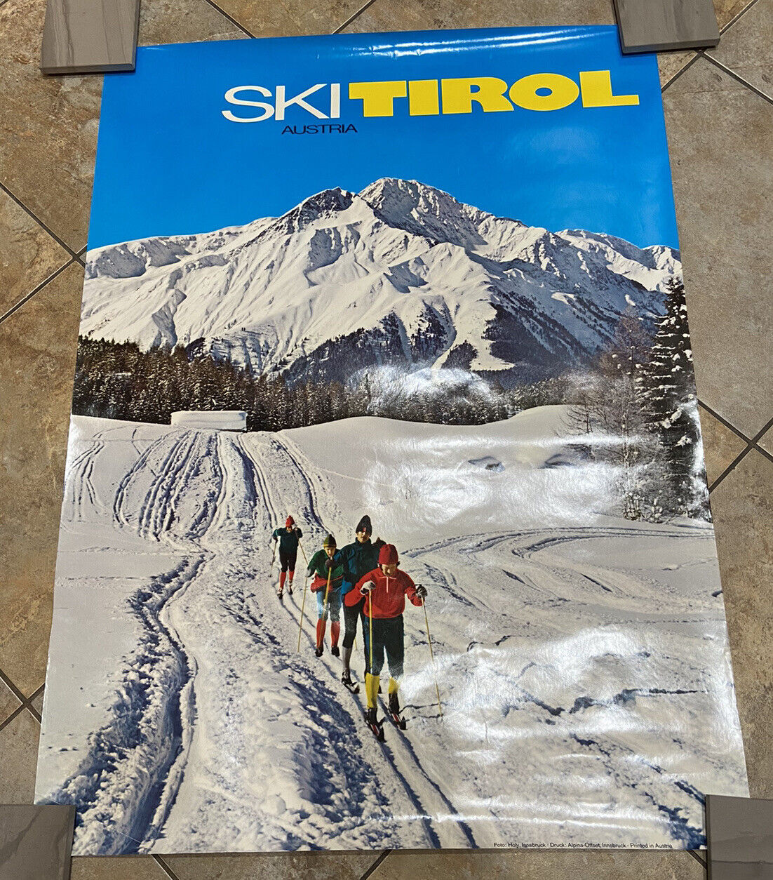 Original Vintage Winter Travel Poster Ski Tirol Austria Skiing Travel Poster