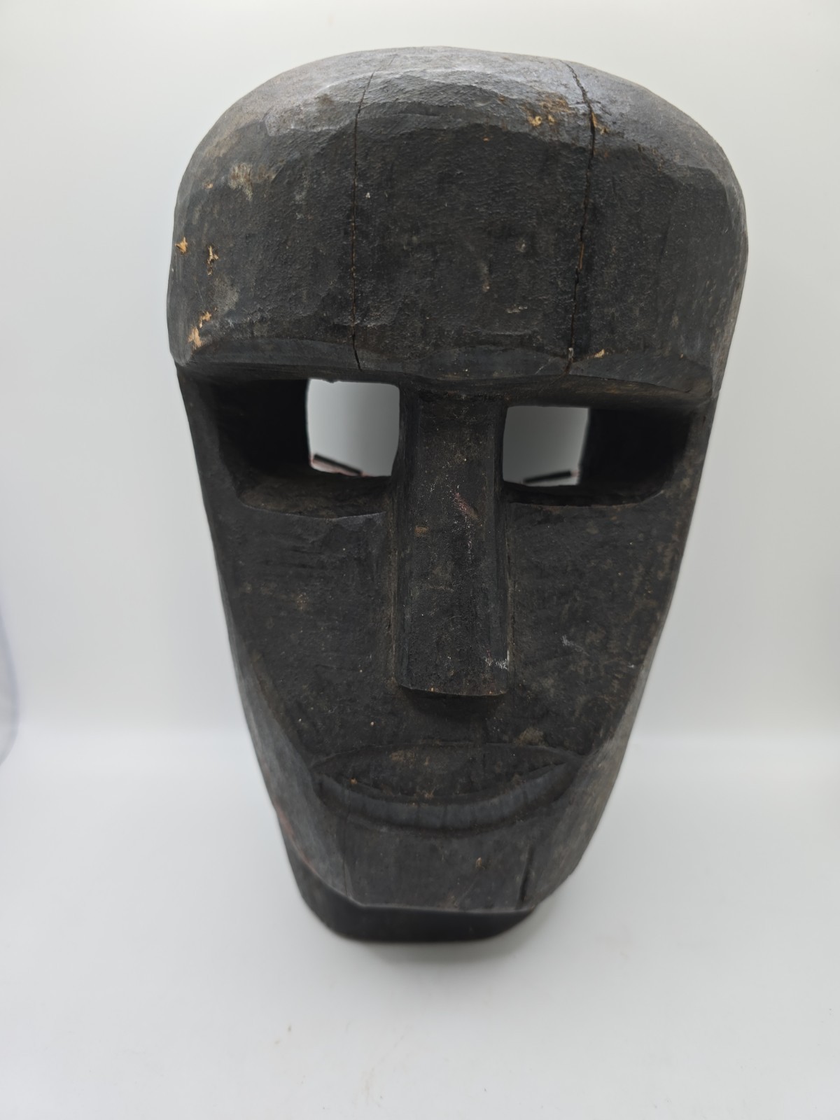 Vintage Primitive Carved Wooden African Tribal Mask with Dark Patina 1940-1970\'s