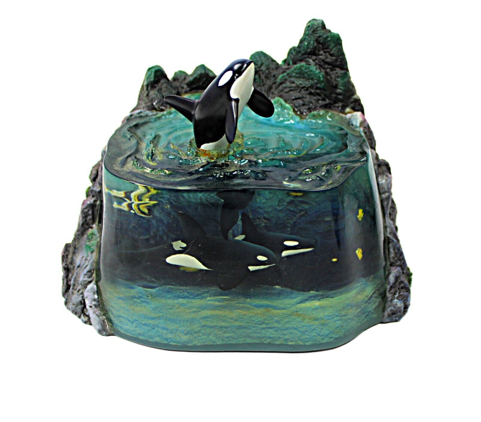 Vintage Dakin Amazing Orcas Whale  Figurine Sculpture 2000 New In Box NOS