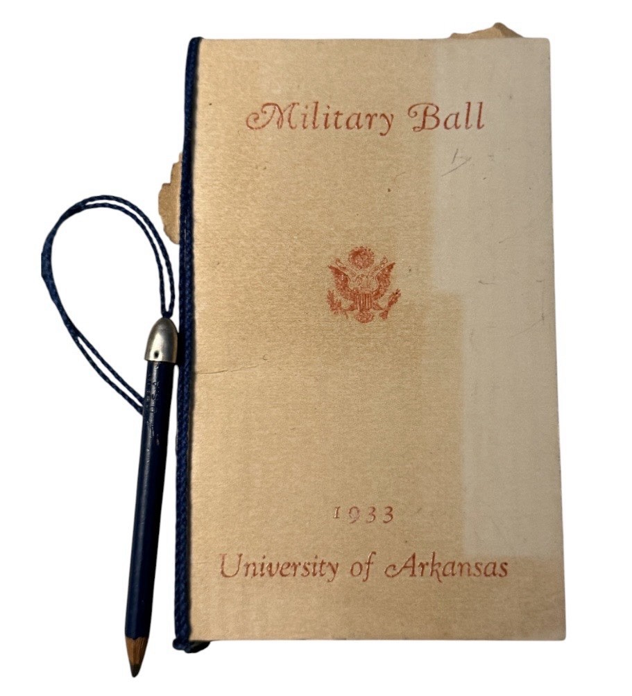 1933 Military Ball University Of Arkansas Tiny Booklet With Original Pencil 1933 Military Ball University Of Arkansas Tiny Booklet With Original Pencil