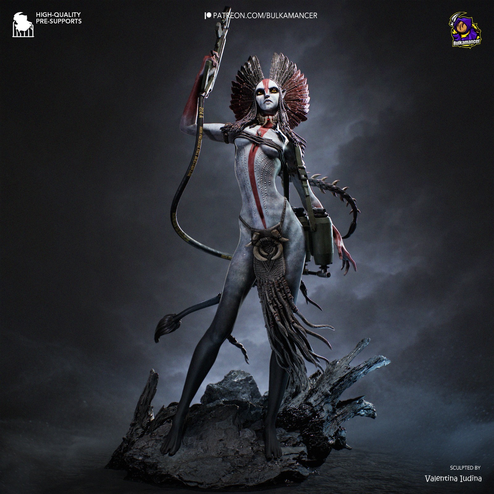 Varang  Fire & Ash Alien Warrior  High Quality Unpainted Resin Kit 1:6