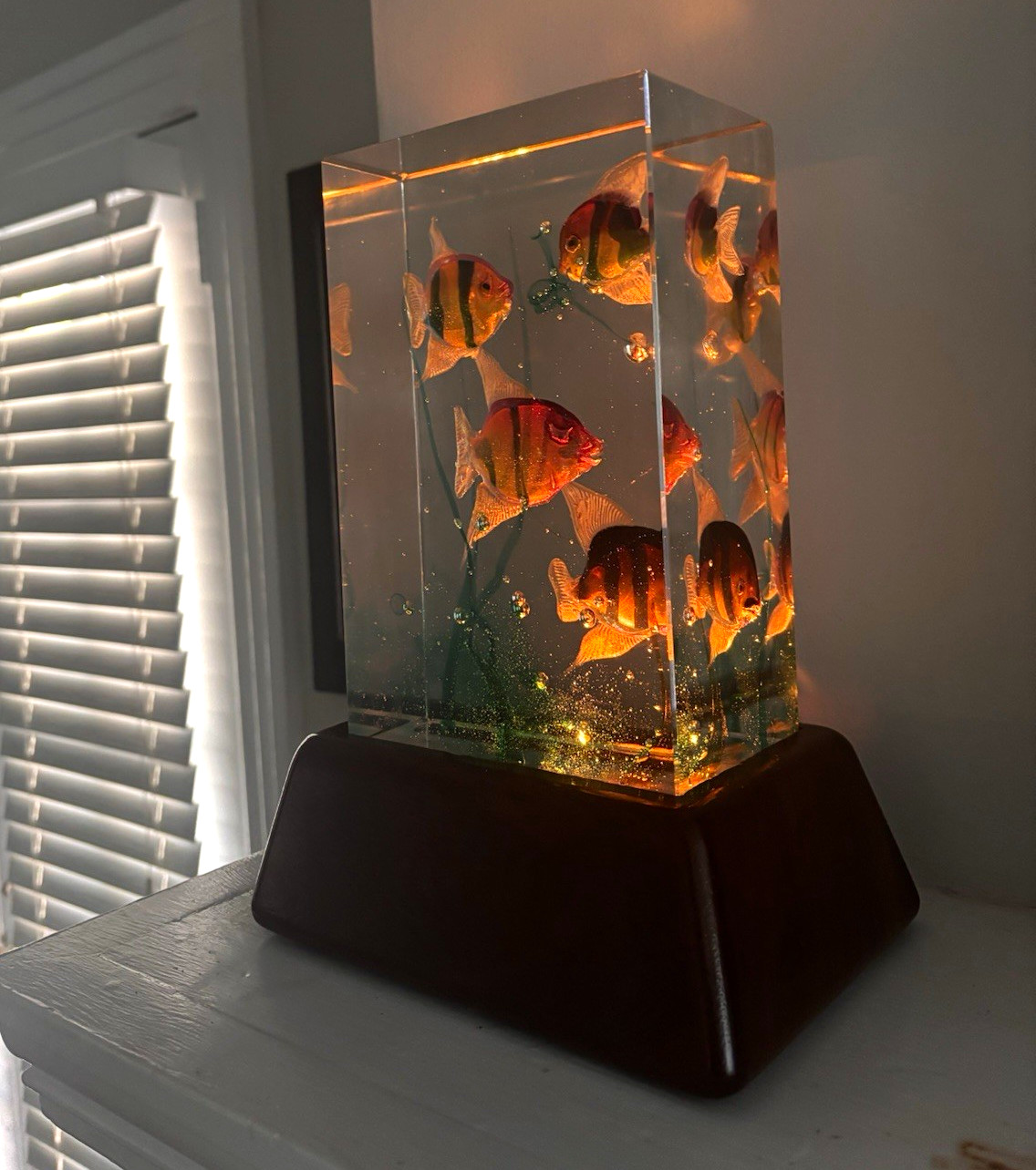 Vintage Murano Glass Aquarium Lamp - signed Alfredo Barbini