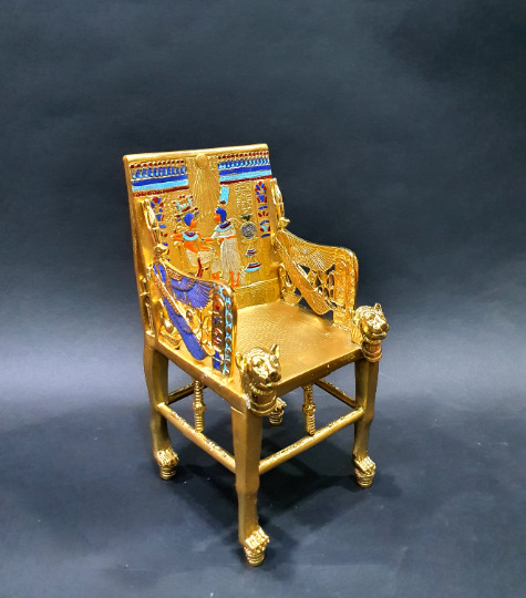 Gorgeous king Tutankhamun Throne - Handmade from the copper with the Gold paint