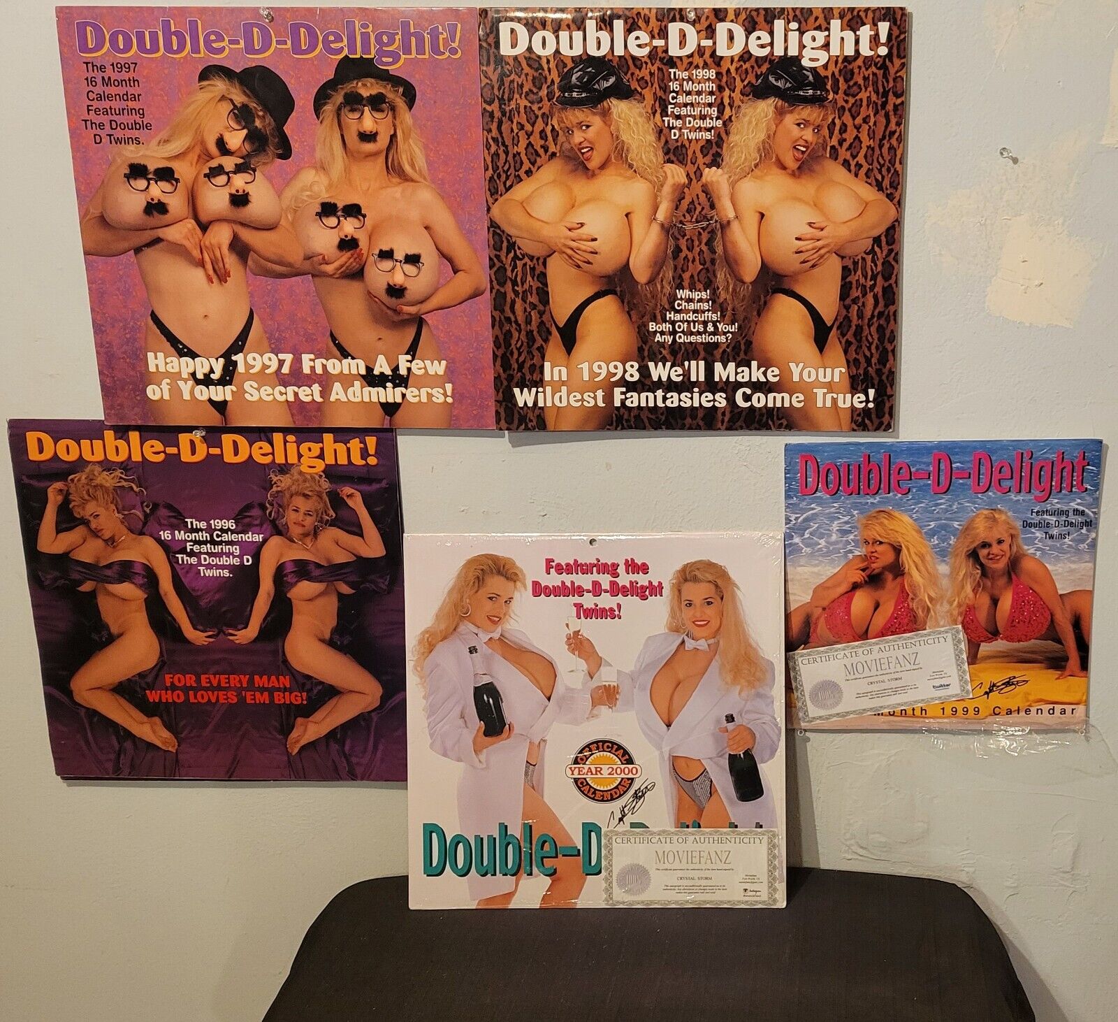 Double-D-Delight *signed* Crystal Storm Big-Bust calendars 96'-00'